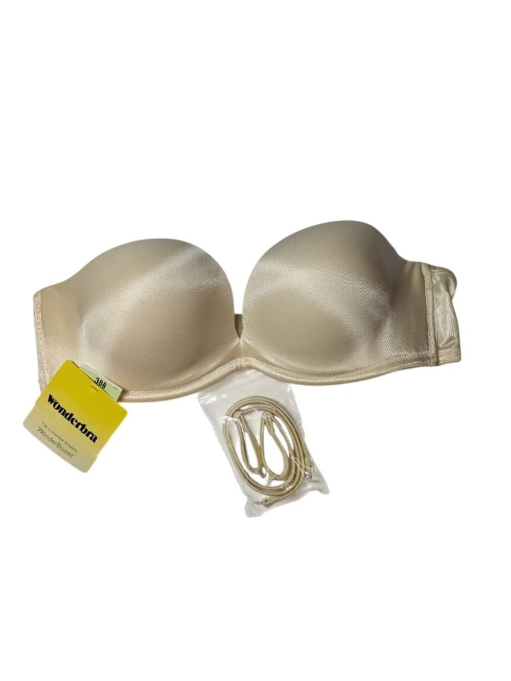 Wonderbra WonderBoost Convertible Strapless Bra NWT 38B Beige Style 7262